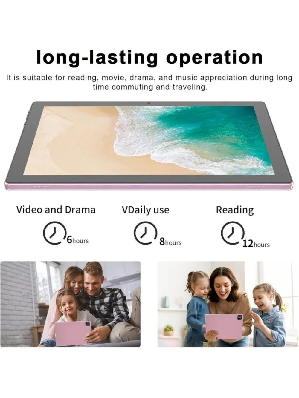10-Inch Android Tablet, 12GB RAM, 64GB Storage, Dual Camera, 6000mAh Battery